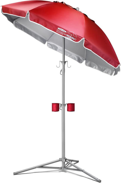 Adjustable Red Sun Shade Umbrella: Easy Carry