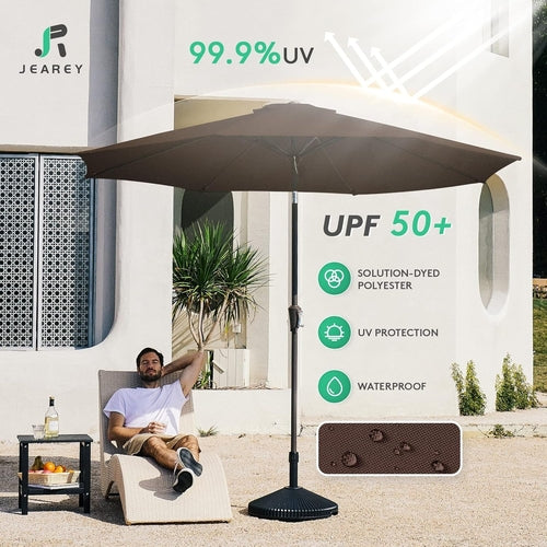 9FT Outdoor Patio Umbrella Outdoor Table Umbrella with Push Button