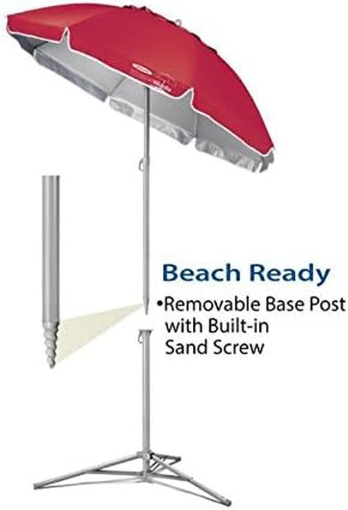 Adjustable Red Sun Shade Umbrella: Easy Carry