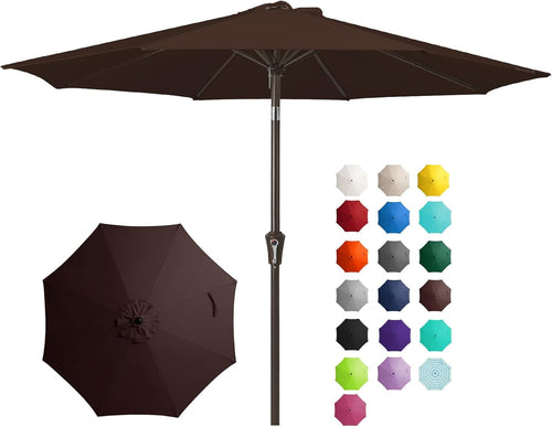9FT Outdoor Patio Umbrella Outdoor Table Umbrella with Push Button
