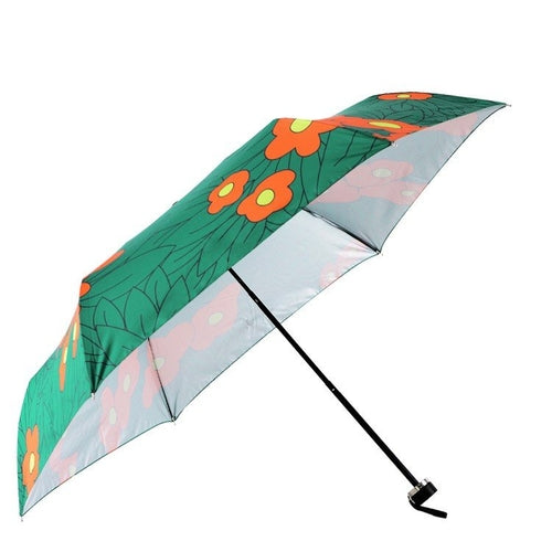 Flowers Cat Sunny Umbrella